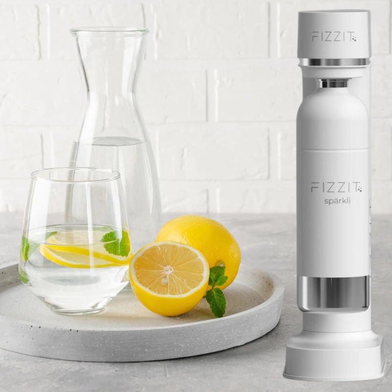 Fizz It صانع مياه الصودا الغازية فزيت سباركلي مع زجاجة من الفولاذ المقاوم للصدأ، آمنة للغسل في غسالة الصحون - Image 3